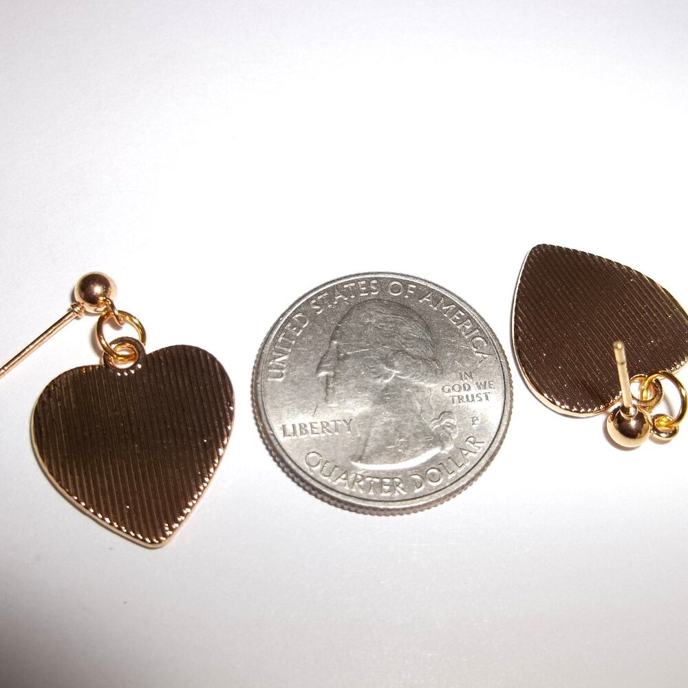 Rainbow Earring White Heart Gold Post Costume Jewelry Set Pair Dangle Pride C884 - Picture 3 of 6